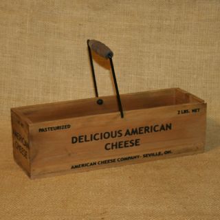 Wood American Cheese Box Handle Reproduction Country Primitive Kitchen 