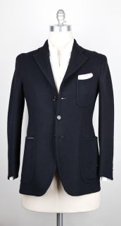 New $6750 Cesare Attolini Midnight Navy Blue Sportcoat 40 50
