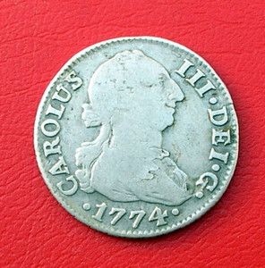 Reales Spain Charles III 1774 Silver Sevilla Mint