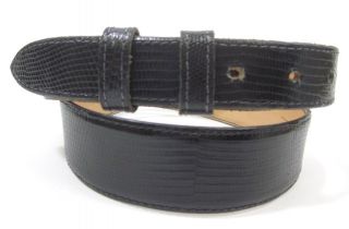 Chacon Black Lizard Adjutable Belt Without Buckle Sz 31