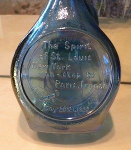 Vintage Charles Lindbergh Collector Bottle Wheaton Blue Glass Spirit 