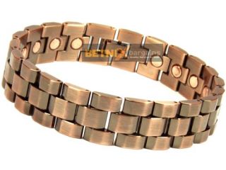 Mens Magnetic Therapy Bracelet 20 Magnets Bangle Quality Copper Finish 