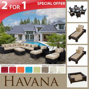    11Piece Wicker Patio Furniture 7PC Dining Set 2 Chaises Dog Bed S