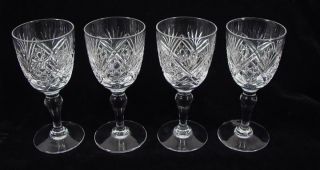 Quality Thomas Webb St Andrews Pattern Cut Crystal Sherry Glasses 