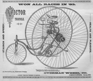 antique victor tricycle overman wheel co chicopee