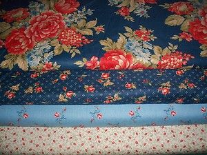 Moda Quilt of Valor Fabric Charlevoix Navy 4pc Group
