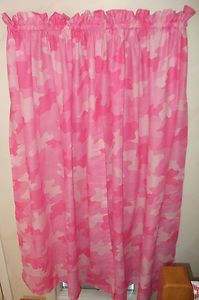 New Childrens Girls Bedroom Window Curtain Pink Camouflage Panel 63 