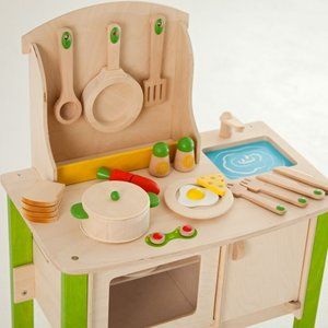 Educo Wooden Kitchen Pretend Play Kids Pre School Play Food Pizza 