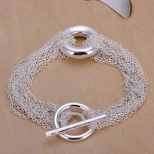 Fashion Silver Charms Bracelet Small Chains Circle Link Chain Silver 