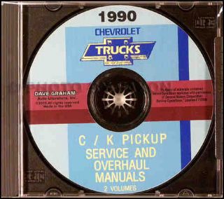 1990 CHEVROLET C & K PICKUP TRUCK REPAIR SHOP MANUAL CD 1500 2500 3500 