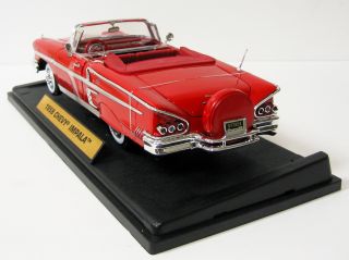 1958 Chevrolet Impala Diecast Model Car   Red 1:18 Scale Motormax