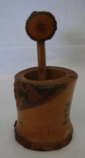 Vintage Chebeague Island Maine Wood Bark Souvenir Toothpick Holder 