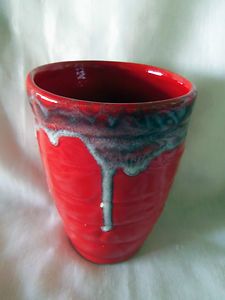   Frankoma Pottery Creek Nation Crafts Checotah Red Tumbler RARE