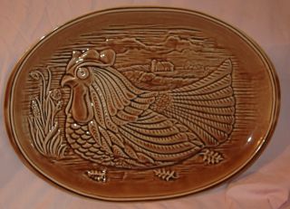 Charming Vintage McCoy Chicken Platter MC Coy Pottery Hen Plate 