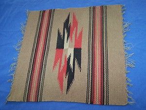 Vintage Small Chimayo Handwoven Weaving Great Southwest Design Color 
