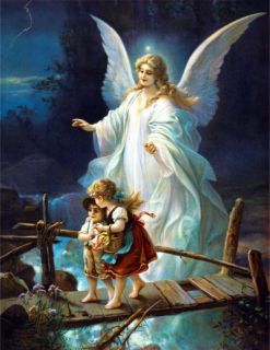   Crossing New Wooden Wood Jigsaw Puzzle Religious Angels Bridge