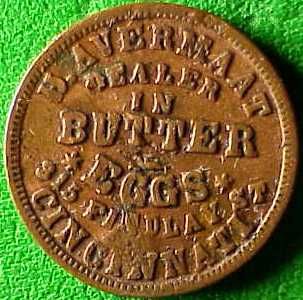 Rare Chillicothe Civil War Token: OH160D 1a R8 H. KEIM GROCER, Flying 