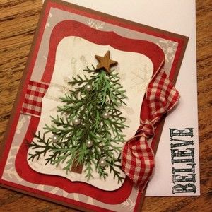   Up Meets Recollections Christmas Tree Card Kit Set of 6 Total