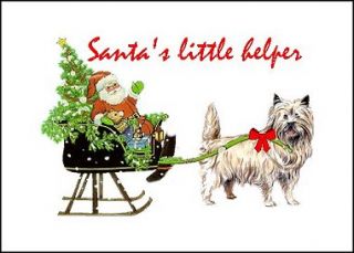 Cairn Terrier Christmas Cards Seals Address Labels