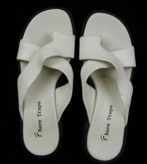 Womens Bare Traps White Sandals Christy 5 5 M Shoes Slides Slip On 