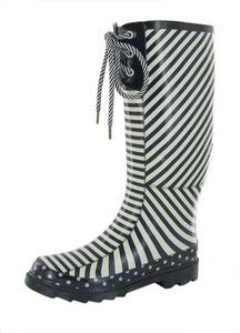 CHOOKA Canvas Stripes Rubber Waterproof Womens Boots Shoes STORE 