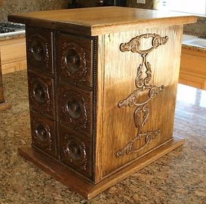 Beautiful 6 Antique Sewing Machine Drawers Jewelry Spice Cabinet