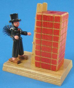 Mini Chimney Sweep Standing German Wooden Smoker Incense Burner 