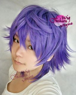 SHIKI Yuuki Natsuno Short Purple Cosplay Hair Wig