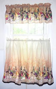 JC Penney Home Chef Ellery Tuscan Kitchen Curtain Sets 3