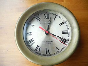 Vintage Chelsea Clock Co US Maritime Commission clock from H M S Queen 