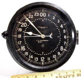 Chelsea 8 inch 24 Hour Dial Ships Clock – Bakelite Case