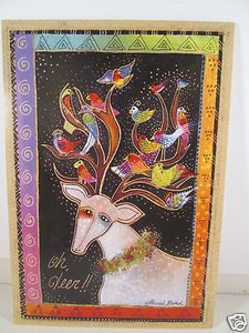  Christmas Deluxe Greeting Card Reindeer and Parrots Oh Deer Card