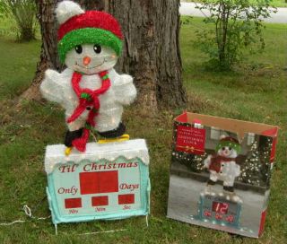Countdown To Christmas Snowman Lighted Digital Clock Yard Decor