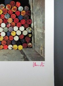 Christo Jeanne Claude Wall of Oil Barrels Iron Curtain Hand Signed 