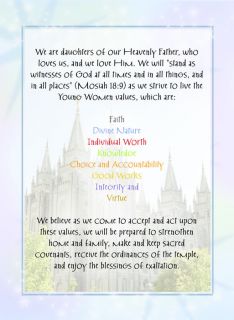 LDS Young Women Theme Pocket Card 7 Priesthood Ordinances Young Women