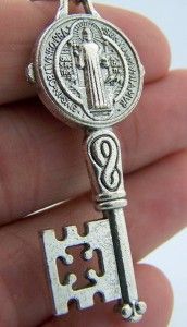 New Exorcism Protection Saint St Benedict 2 Pectoral Key Pendant