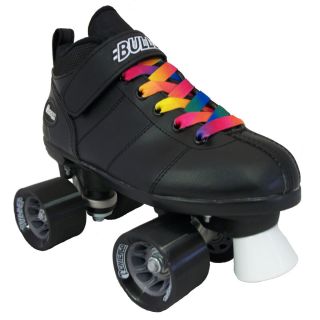 Chicago Bullet Skates Black B100 Black Speed Skates Chicago Rainbow