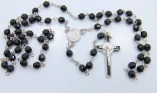  Rosary 19 1 2 L Black Bead Exorcism Saint Catholic Item