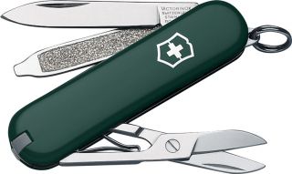 Victorinox Classic Hunter Green Pocket Knife Multi Tool w Scissors New