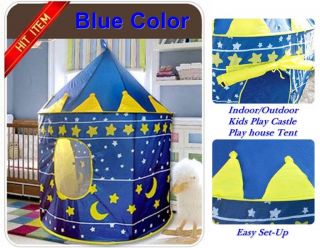 New Blue Palace Castle Tent Childrens Playhouse Prince Indoor Outdoor