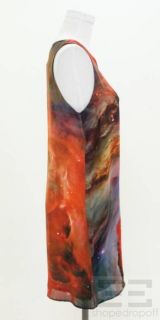 Christopher Kane Multicolor Galaxy Print Silk Sleeveless Dress Size UK
