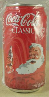 Coca Cola Classic Christmas Santa Empty Coke Can 1986