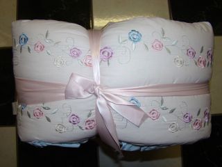 Simply Shabby Chic Baby Crib Bumper Pads Scalloped Rose Brand New