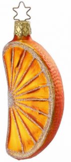Orange Fruit Slice Food Glass Ornament Citrus Slice by Inge Glas of