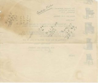 Letter re Catalog of Church Furniture E H Stafford Co