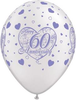 Happy Diamond/60th Wedding Anniversary 11 Balloons x 5 £3.00
