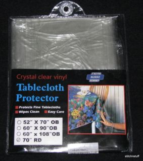 New Clear Vinyl Tablecloth Protector 70 Round New In Package