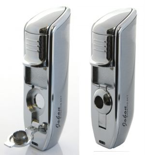  Premium Cigarette Triple Torch Lighter w Cigar Punch 61292