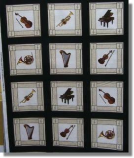 Classical Music Composers Silhouettes Quilt Fabric TT