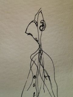 Giorgio de Chirico Original Pre Surrealist Pen Ink Figure Drawing 6 x
